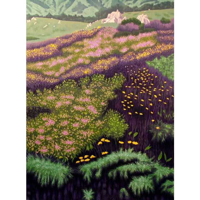 Impressionist 1970s Gordon Mortensen "Beach Flowers" Signed Numbered Woodcut Art Print For Sale - Image 3 of 4