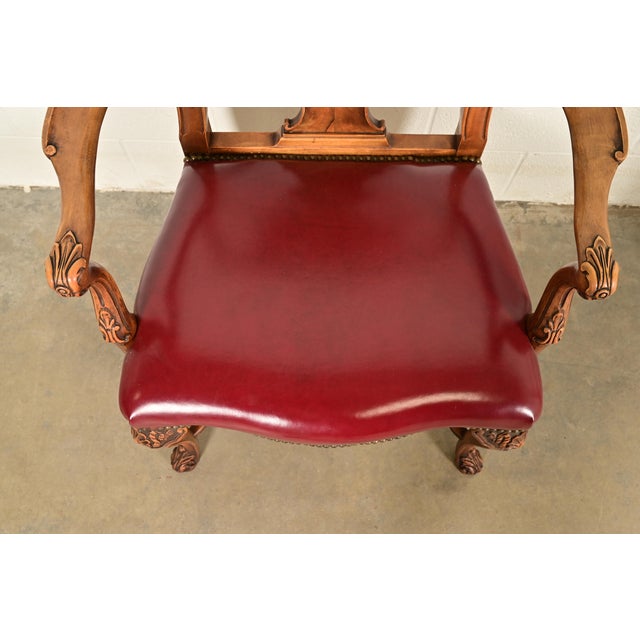 Wood Berkey & Gay Antique Georgian Burled Walnut Armchairs, Pair For Sale - Image 7 of 15