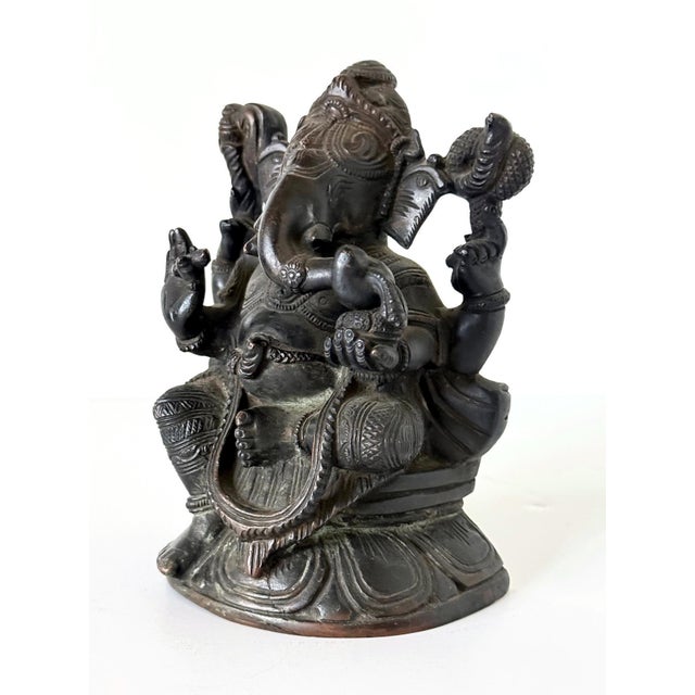 Fine Antique Bronze Statue of Ganesh from Sir Lanka For Sale - Image 10 of 14