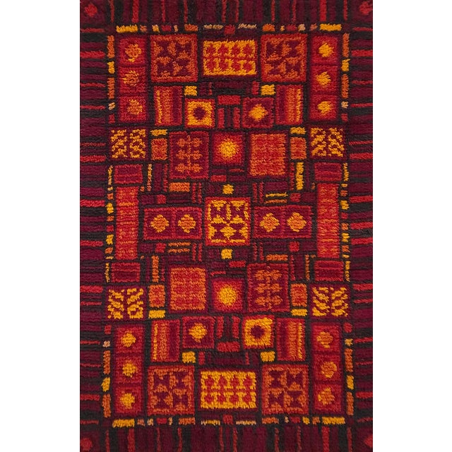 German Handmade Wool Wall Tapestry, 1970s, in Very Good conditions. Designed 1970 to 1979