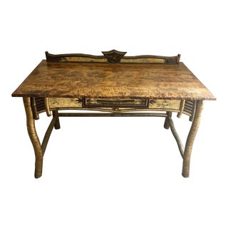 Custom Writing Desk Tiger Maple and Bark For Sale