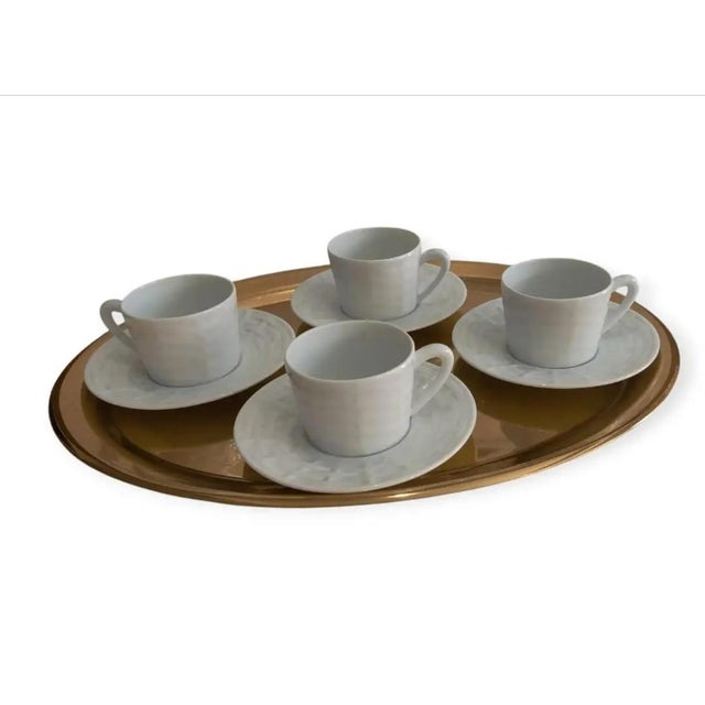 2010s Ralph Lauren Home Belcourt Tea Cup and Saucer Set of 4 For Sale - Image 5 of 7