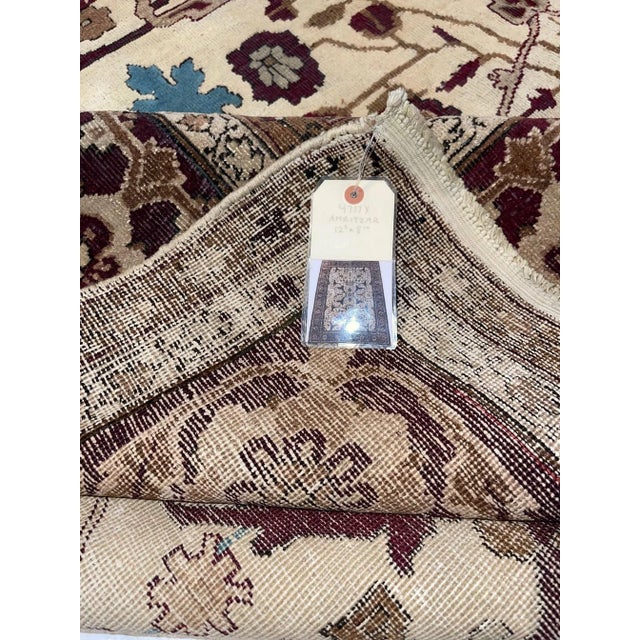 Antique Botanical Indian Amritsar Rug For Sale - Image 4 of 9
