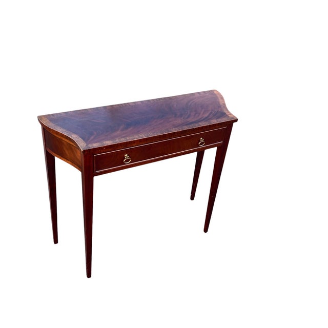Late 20th Century Late 20th Century Mahogany Inlaid Banded Console Table Tradition House For Sale - Image 5 of 18