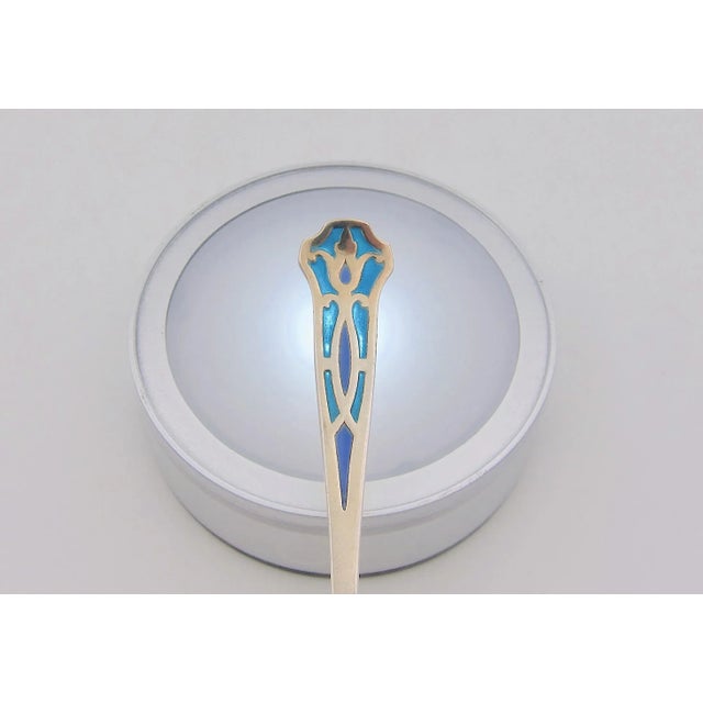 International Silver Sterling Silver Plique-a-Jour Enamel Flatware Trio For Sale - Image 4 of 10