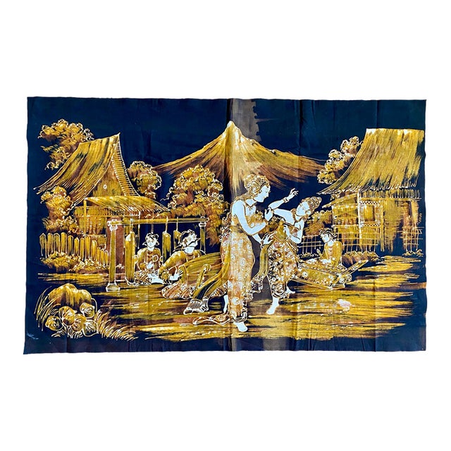 Ethnic Batik Wax Print Oriental Indian Wall Hanging For Sale