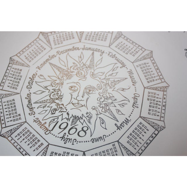 1960s 1968 Porcelain Collector's Plate With Hand-Painted Calendar / Decoration For Sale - Image 5 of 9