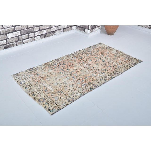 Handmade wool carpet in Turkish Anatolia , Vintage Oushak Rug,Turkish Vintage Anatolian Rug, Handmade wool Rug . One Of...