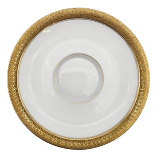 Ahrenfeldt Limoges 22k Gold Encrusted Mid-Century Saucers, Pair For Sale