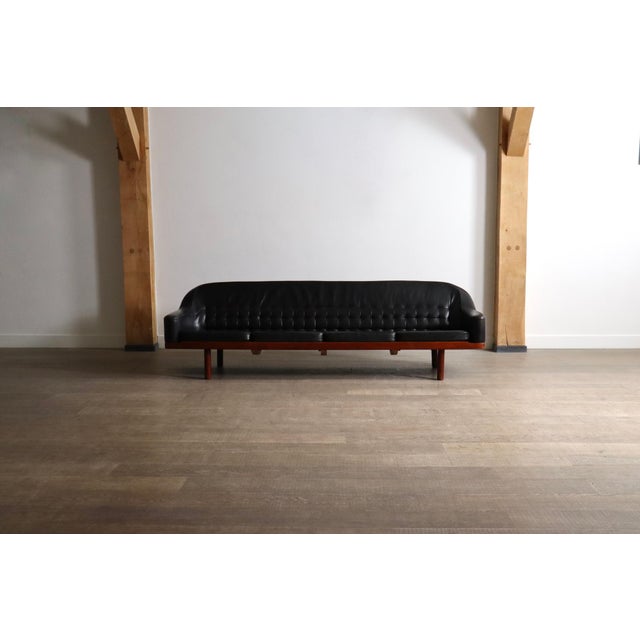 Model 2010 Sofa in Black Leather by Arne Halvorsen, Norway, 1960s For Sale - Image 11 of 11