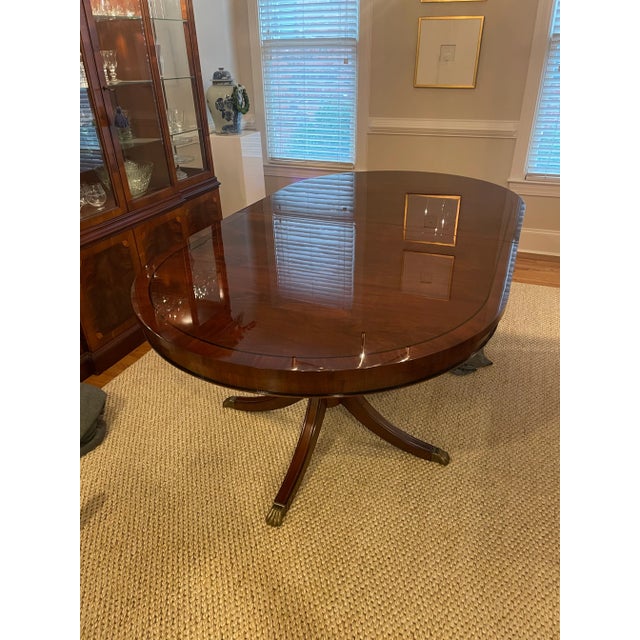 Oval Mahogany Double Pedestal Dining Table by Leighton Hall Made-To-Order For Sale - Image 12 of 12