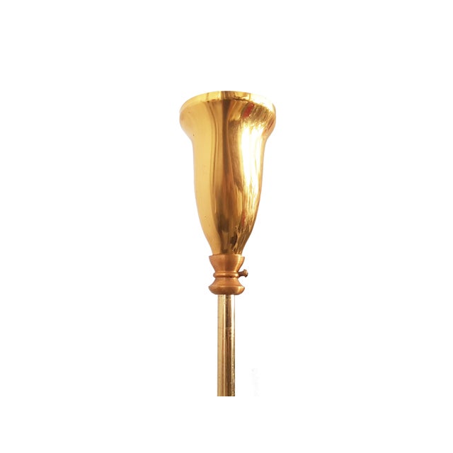 1960s Gilt Metal and Etched Glass Pendant Lamp by Oscar Torlasco for Lumi, 1960s For Sale - Image 5 of 15