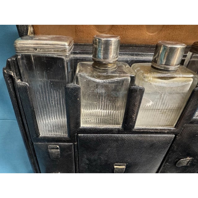 Antique Louis Vuitton 1920s Deluxe Vanity Case Leather Travel Box Mirror Bottles For Sale - Image 12 of 16