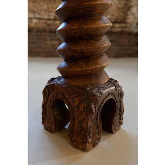 19th-Century French Carved Wine Press Screw Pedestal, 1890 For Sale - Image 6 of 18