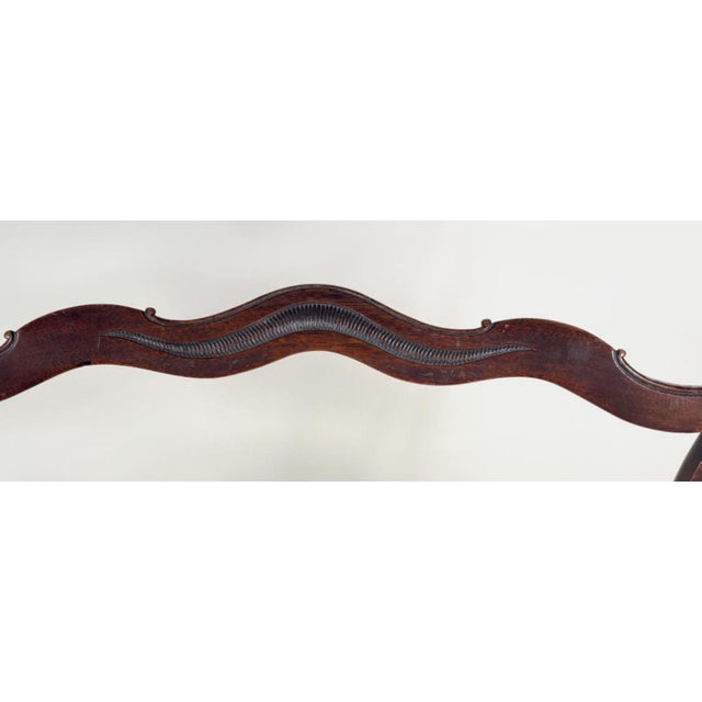 Early 19th Century Antique Early 19th Century English George III Carved Mahogany Ribbon Back Arm Chair, Circa 1800 For Sale - Image 5 of 15