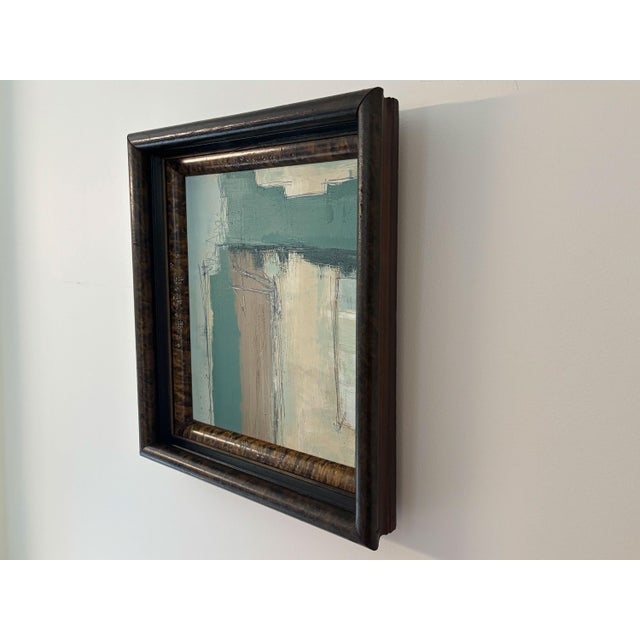 Green “Matcha" Abstract Art in Antique Frame, Transitional Living Room Art by JTS For Sale - Image 8 of 10