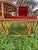 Vintage bamboo gossip bench with matching original seat and back cushions. And original glass top for table top! A well...