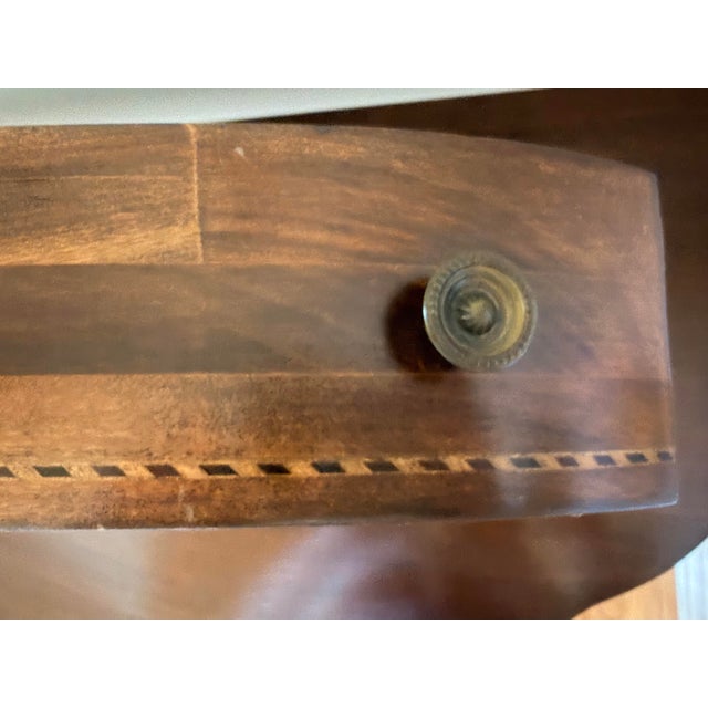 Brown Petite Demilune Table by Mersman Furniture For Sale - Image 8 of 12
