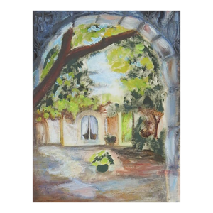 Mid 20th Century Courtyard Arch Painting