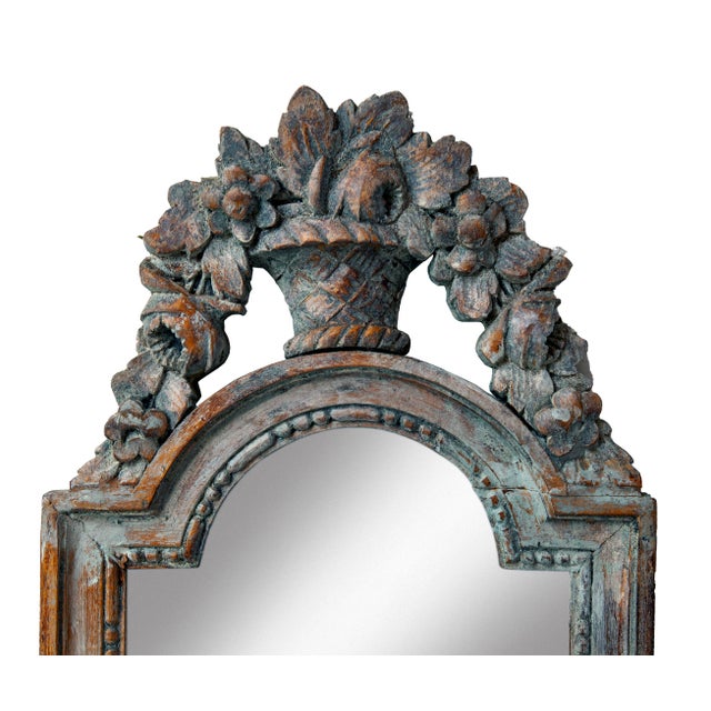 French Antique French Mirrored Wooden Sconce For Sale - Image 3 of 6