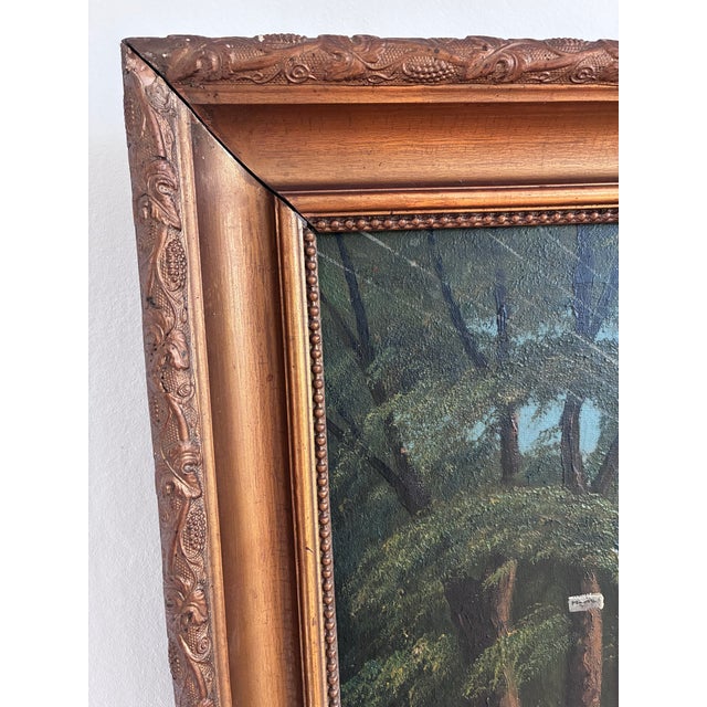 Textile Vintage Original Coastal Landscape Oil Painting, Signed Seaside Art For Sale - Image 7 of 11