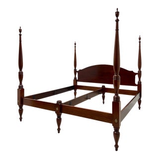 Craftique Ashlawn Solid Mahogany Traditional King Size Four Poster Bed For Sale