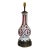 Vintage Bohemian Czech Glass Lamp White Cut to Cranberry For Sale