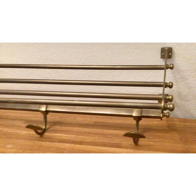 Restoration Hardware Brass Wall Mount Suitcase and Coat Rack For Sale - Image 10 of 12