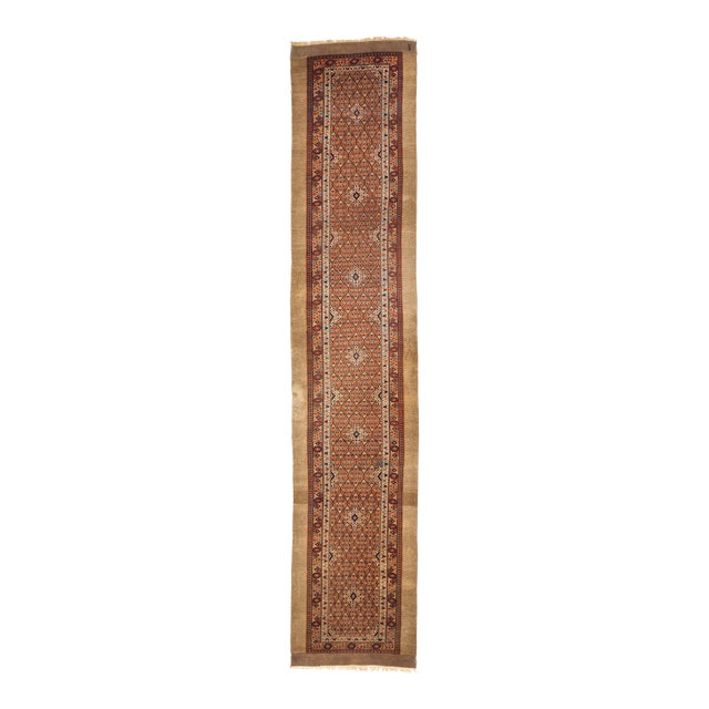 Early 1900 Antique Hand Knotted Persian Sarab Runner Rug. 3'x 16' For Sale