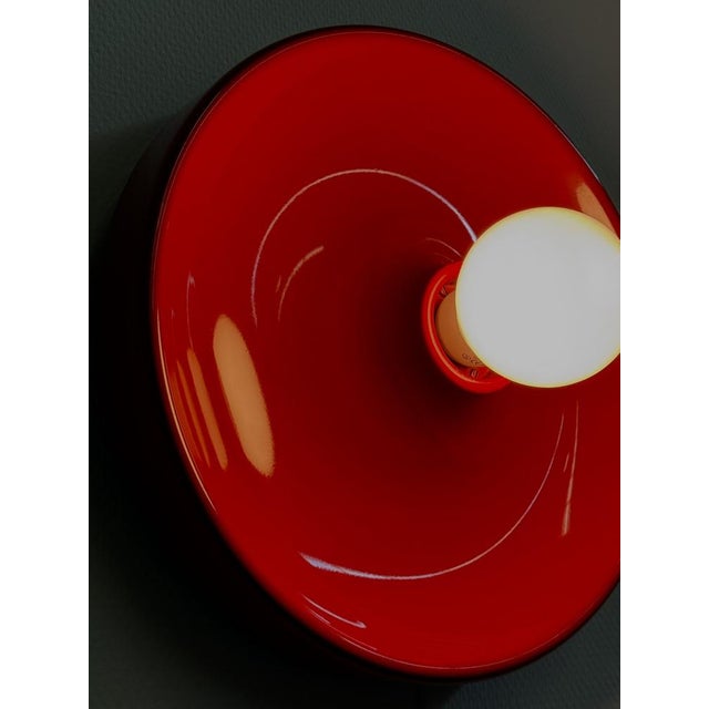 1970s Space Age Red Disc Lamp from Enrico Tronconi, 1970s For Sale - Image 5 of 12