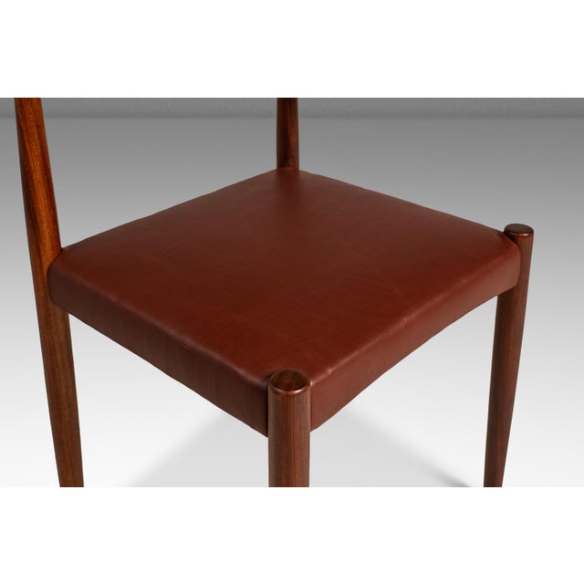 Mid-Century Danish Modern Side / Dining Chair in Teak & Leather Attributed to Poul Volther for Frem Røjle, Denmark, C. 1970s For Sale - Image 12 of 18