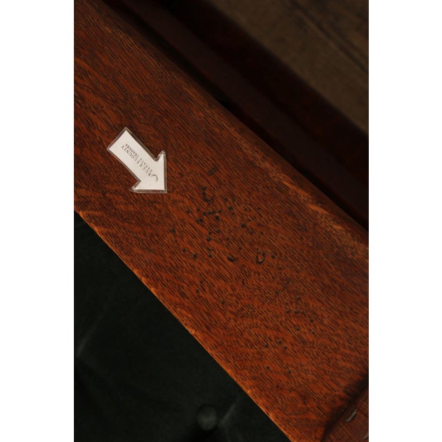 Stickley Brothers Antique Oak Arts & Crafts Rocking Chair With Green Upholstered Cushions For Sale - Image 17 of 18