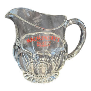 Vintage English Mackinlay's Scotch Glass Pub Water Pitcher