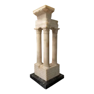 Early 20th Century Italian Grand Tour Alabaster Model the Roman Forum Temple of Vespasian