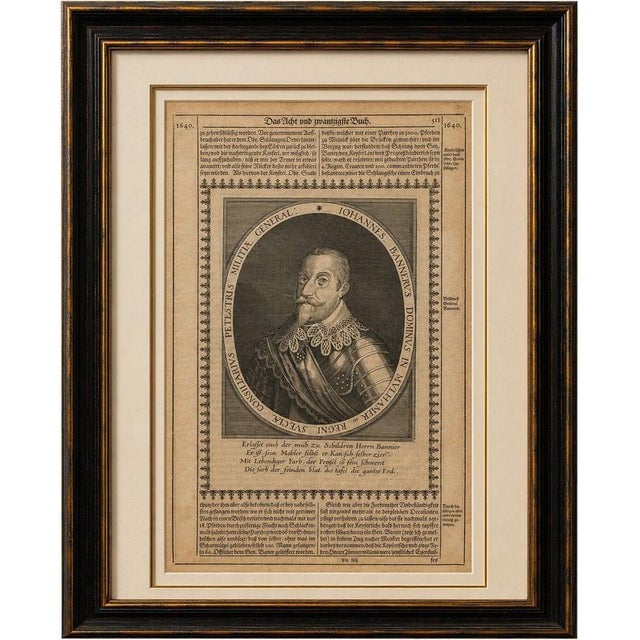Johann Banér, Swedish General of the Thirty Years War, 1640, Engraving For Sale - Image 9 of 9