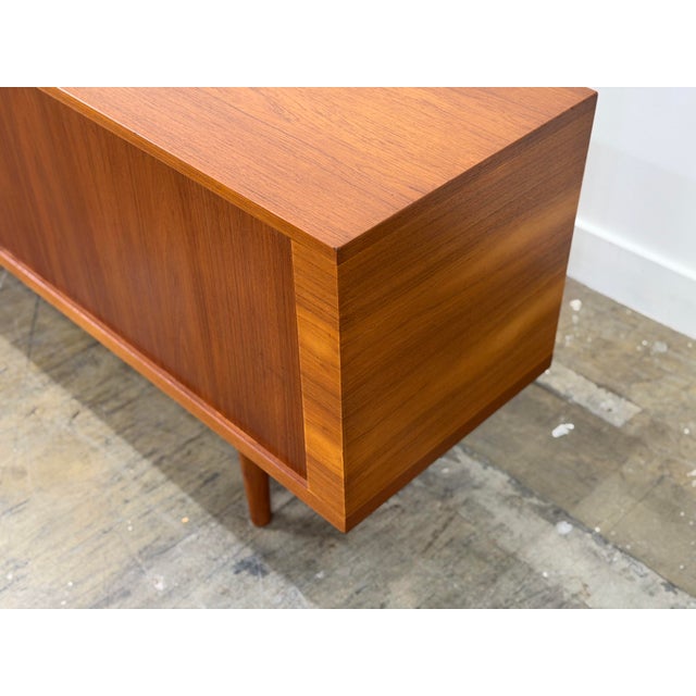 1960s Hans J Wegner "President" Credenza - Mid Century Danish Modern Teak Tambour Door Cabinet For Sale - Image 10 of 12