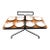 Rare Set of MCM Serving Plates and Wood Carry Holder Set of 9 For Sale