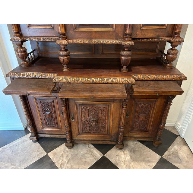 This magnificent two-tier buffet embodies the Renaissance Revival style that flourished in late 19th-century Europe. The...