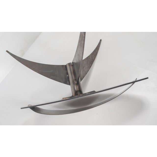 1990's Mid-Century Modern Style Abstract Steel Sculpture, Signed For Sale - Image 9 of 9