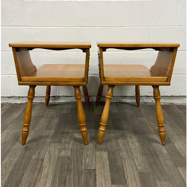 Vintage 1959 Ethan Allen Baumritter Colonial Furniture Maple Side