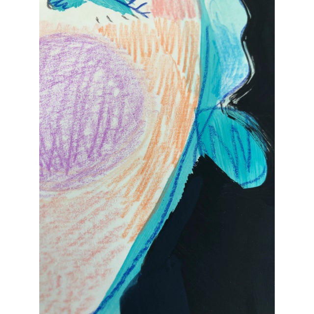 CL Auker Contemporary Original Painting “The Stewardess” Mixed Media on Paper For Sale - Image 4 of 6