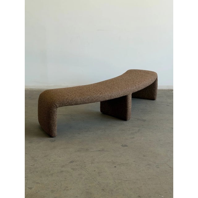 Mid-Century Modern Handcrafted Curved Waterfall Bench For Sale - Image 3 of 10