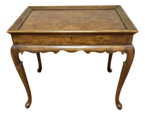 1980s Burl Wood Tea Table With Storage by Baker Furniture Co.
