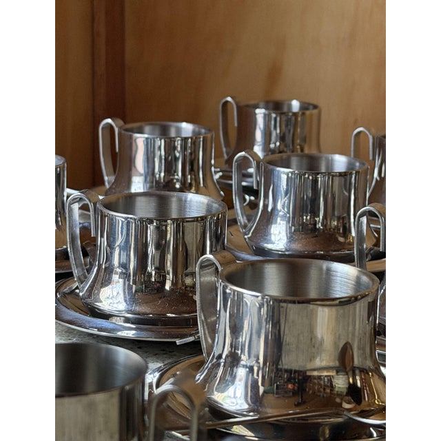 Mid-Century Modern Italian Stella 18/10 Espresso Service in Stainless Steel, 1970, Set of 26 For Sale - Image 14 of 18