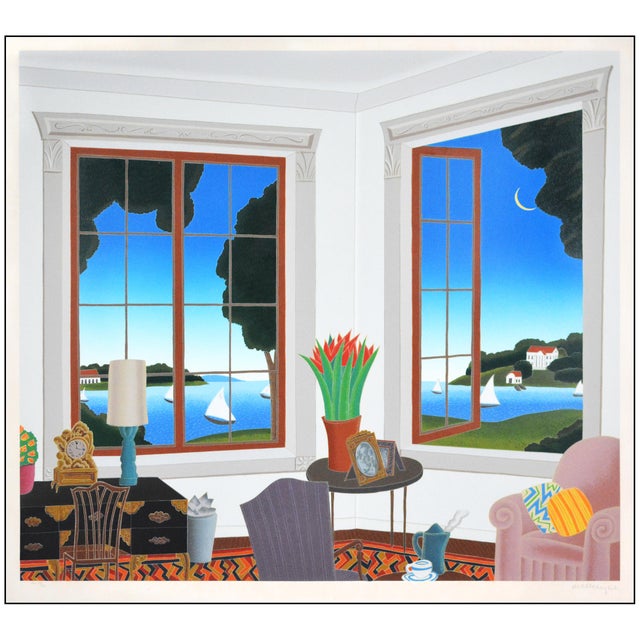 Surrealism 20th Century North Shore Serigraph Thomas McKnight For Sale - Image 3 of 7