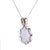 Chalcedony, Diamond and Tanzanite Platinum Pendant Necklace - Fei Liu For Sale - Image 4 of 5