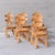 A set of solid oak dining chairs. Spain, c1970s. Thicky chunky wood with peg joints. Lots of character but also remaining...