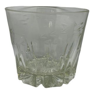 Mid 20th Century Princess House Heritage Blown Glass Ice Bucket With Etched Floral Design For Sale