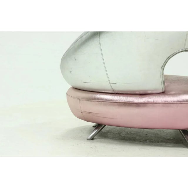 Leather Loveseat Sofa by Frédéric Amat for Poltromec Italia, 1980s For Sale - Image 9 of 11