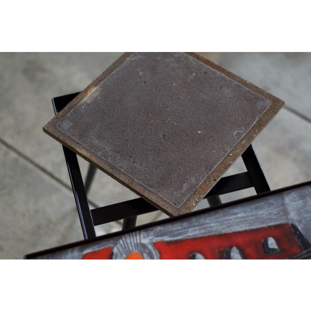 Vintage Low Ceramic Tables from Brothers Jean & Robert Cloutier, 1950s, Set of 2 For Sale - Image 14 of 18
